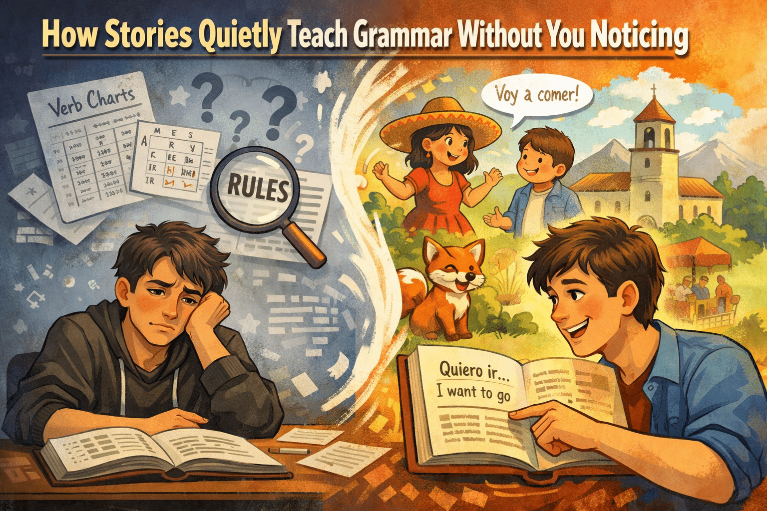 How Stories Quietly Teach Grammar Without You Noticing